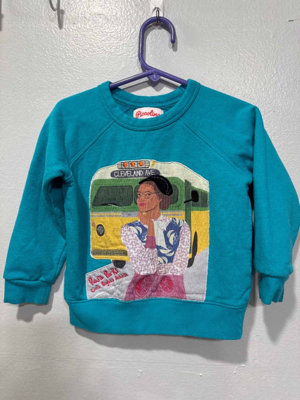 Piccolina Rosa Parks Pull-Over Sweatshirt Dark Teal Unisex Size 3